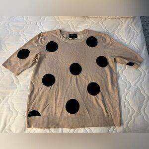 Premise Black Polka Dot Tan Sweater